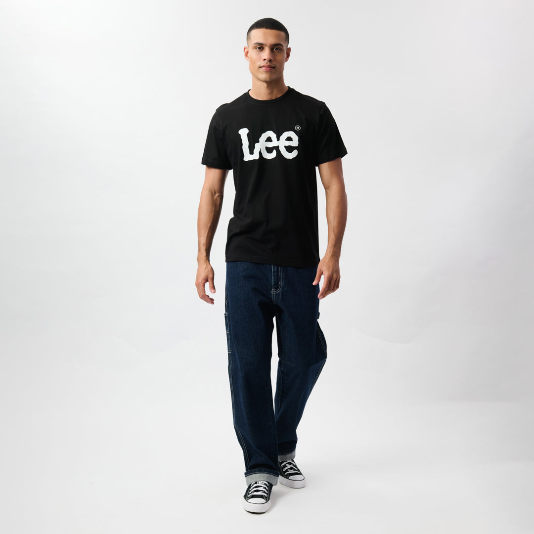 LEE LARGE LOGO T-SHIRT IN BLACK