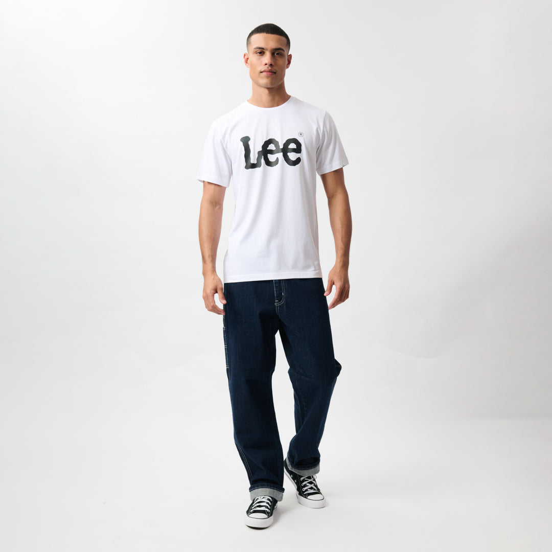 LEE LARGE LOGO T-SHIRT IN WHITE