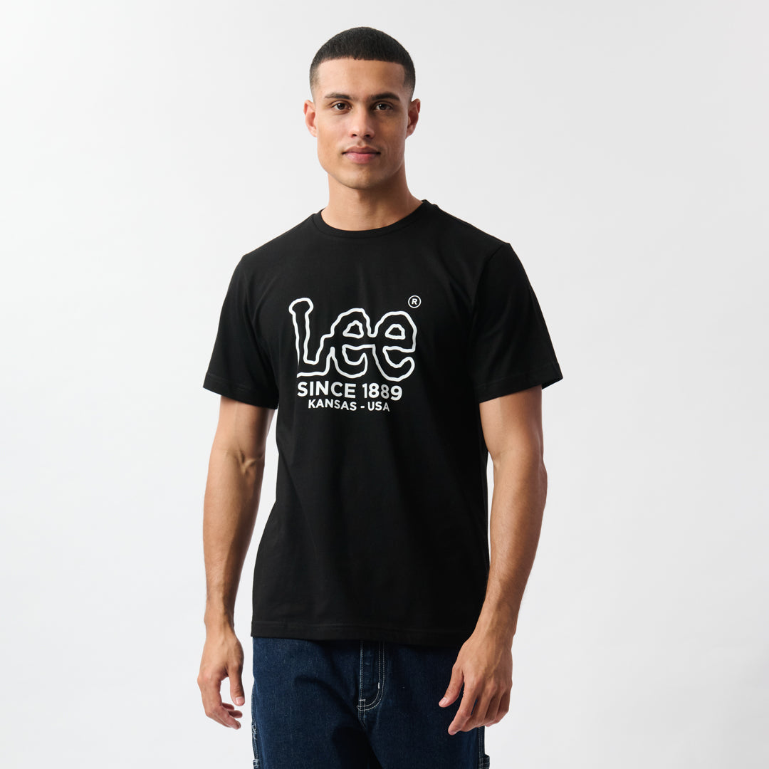 OUTLINE LOGO T-SHIRT IN BLACK