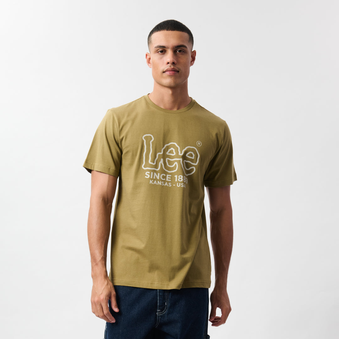 OUTLINE LOGO T-SHIRT IN CEDAR
