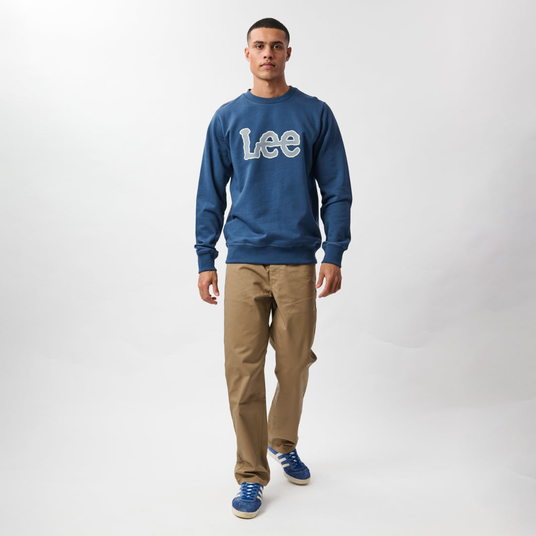 LEE LOGO CREW FLEECE IN SHADY BLUE