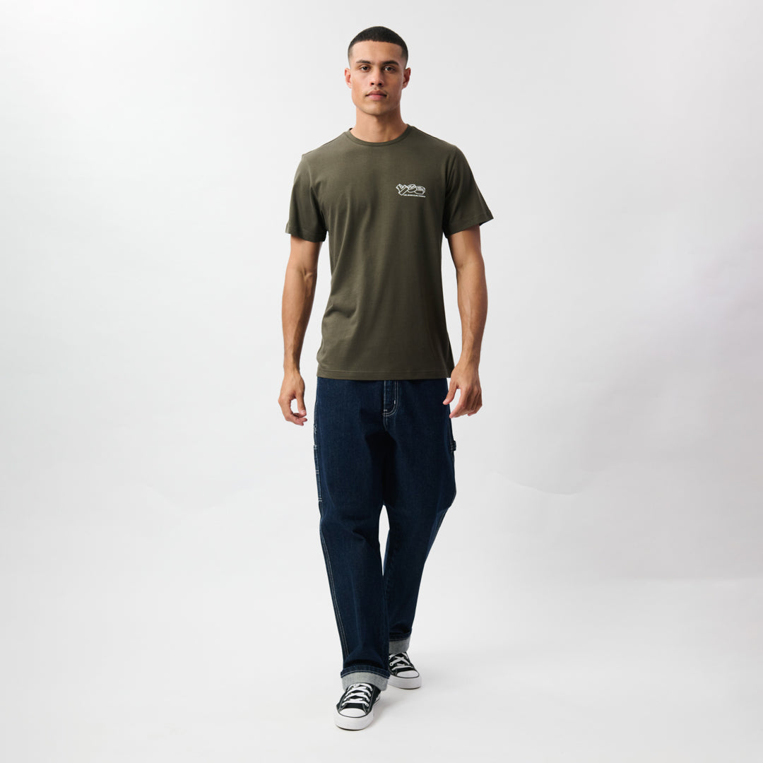 JEANS CLUB T-SHIRT IN NEW TAUPE GREEN