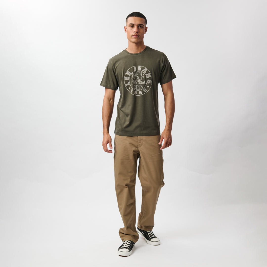 INNER CIRCLE T-SHIRT IN NEW TAUPE GREEN