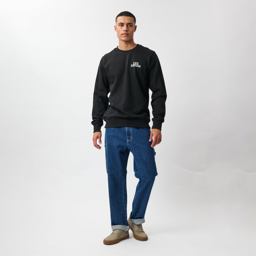 HOME TOWN CREW FLEECE IN BLACK