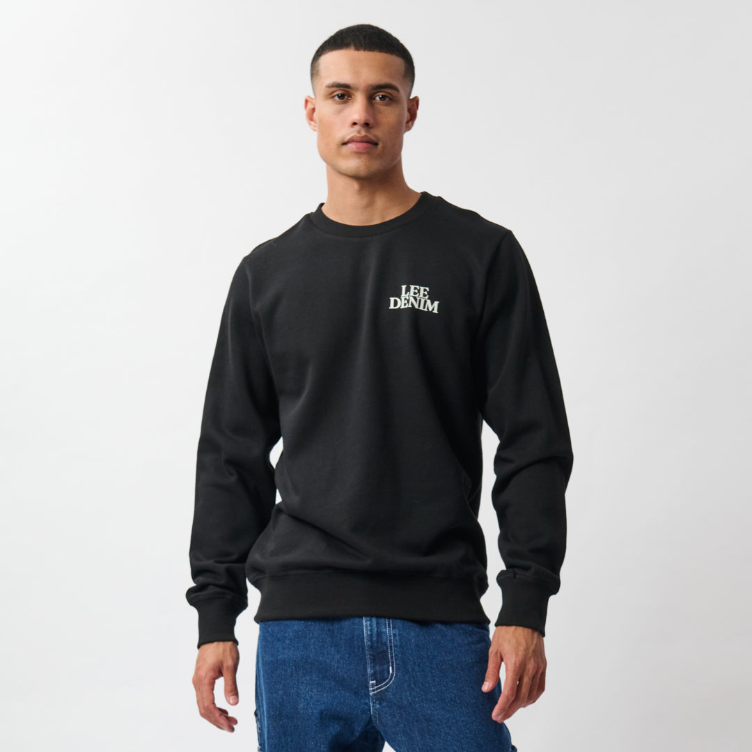 HOME TOWN CREW FLEECE IN BLACK