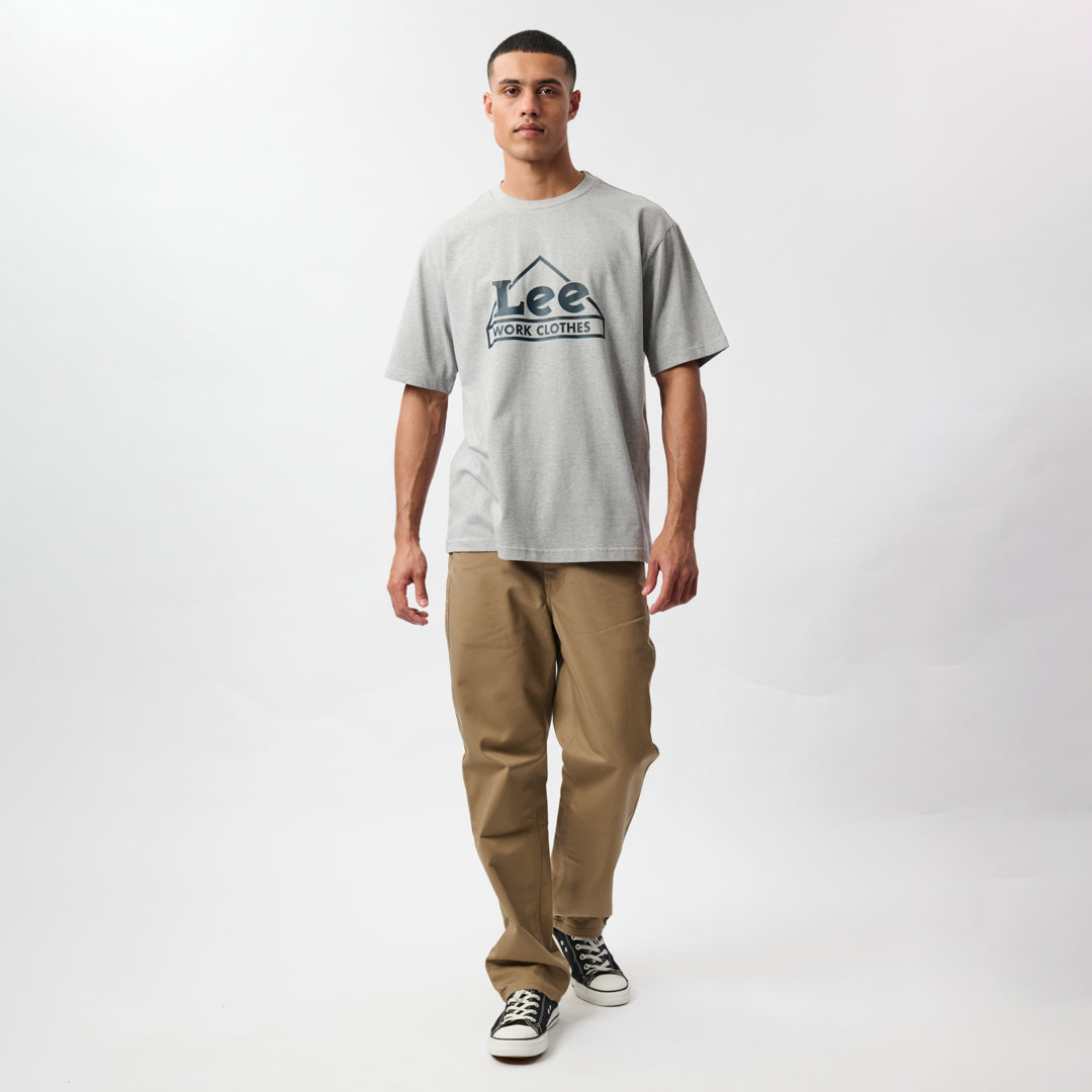 WORK CORE GRAPHIC T-SHIRT IN LIGHT GREY HEATHER MELANGE