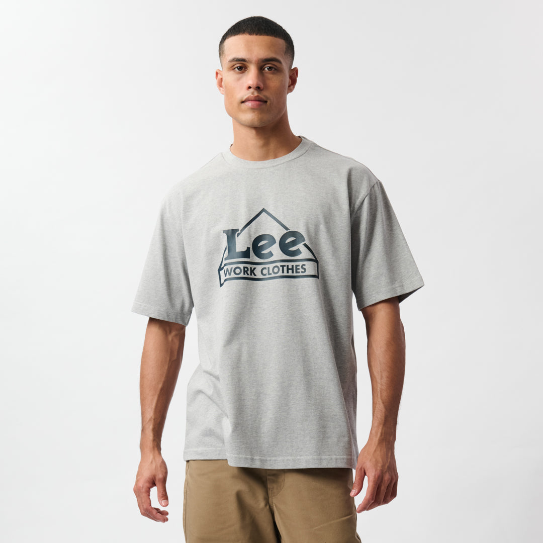 WORK CORE GRAPHIC T-SHIRT IN LIGHT GREY HEATHER MELANGE