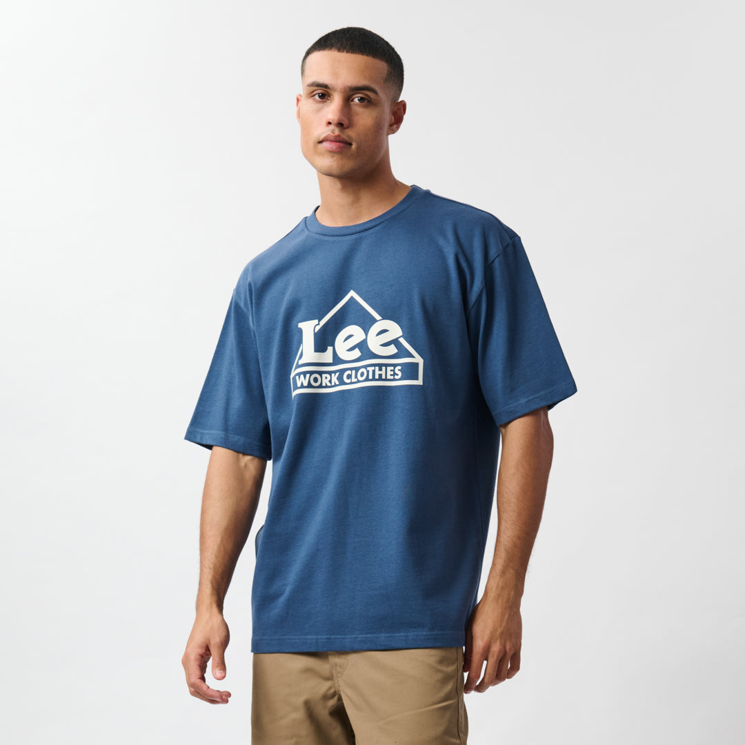 WORK CORE GRAPHIC T-SHIRT IN SHADY BLUE