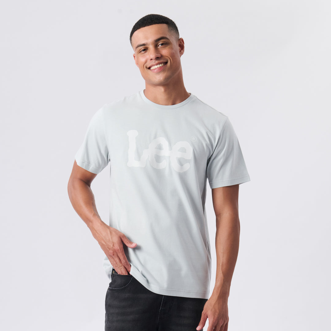 LEE LARGE LOGO T-SHIRT IN TIN GREY