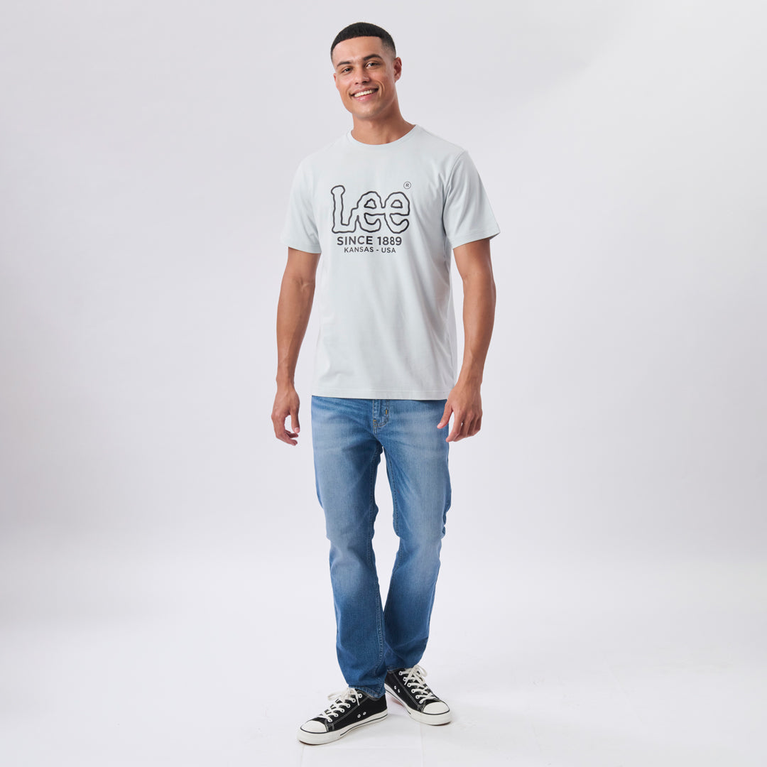 OUTLINE LOGO T-SHIRT IN TIN GREY