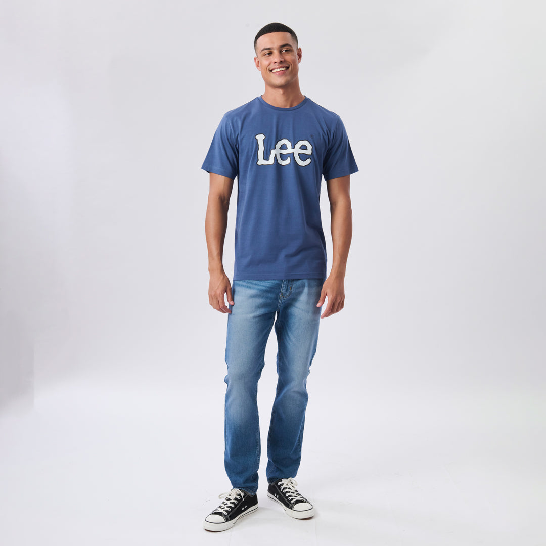 LEE LOGO T-SHIRT IN SHADY BLUE
