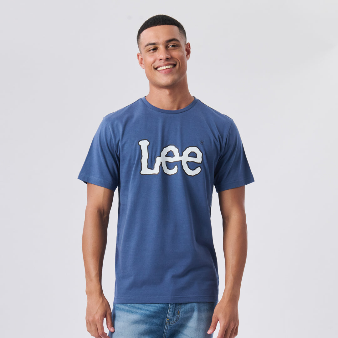 LEE LOGO T-SHIRT IN SHADY BLUE