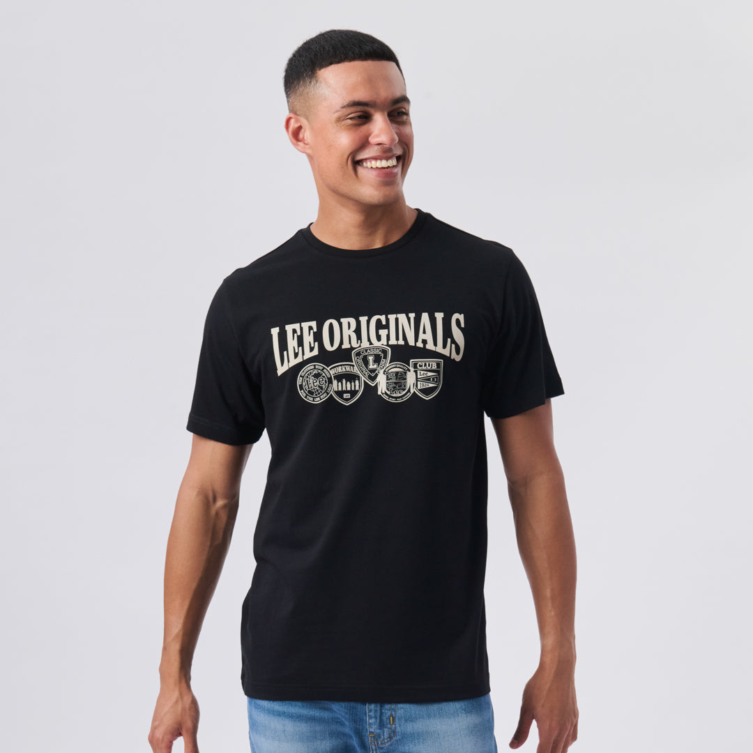 LEE ORIGINAL BADGES T-SHIRT IN BLACK