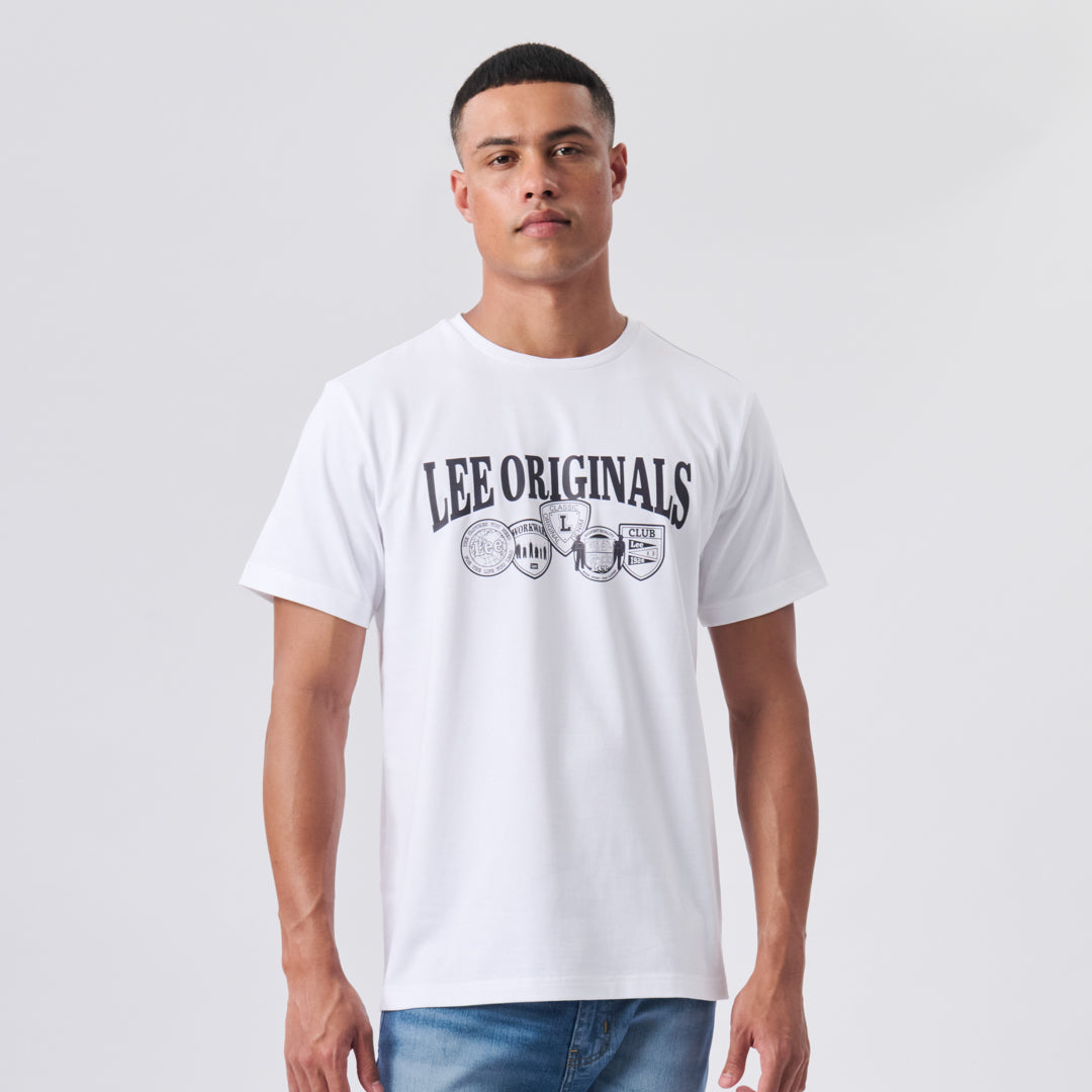 LEE ORIGINAL BADGES T-SHIRT IN WHITE