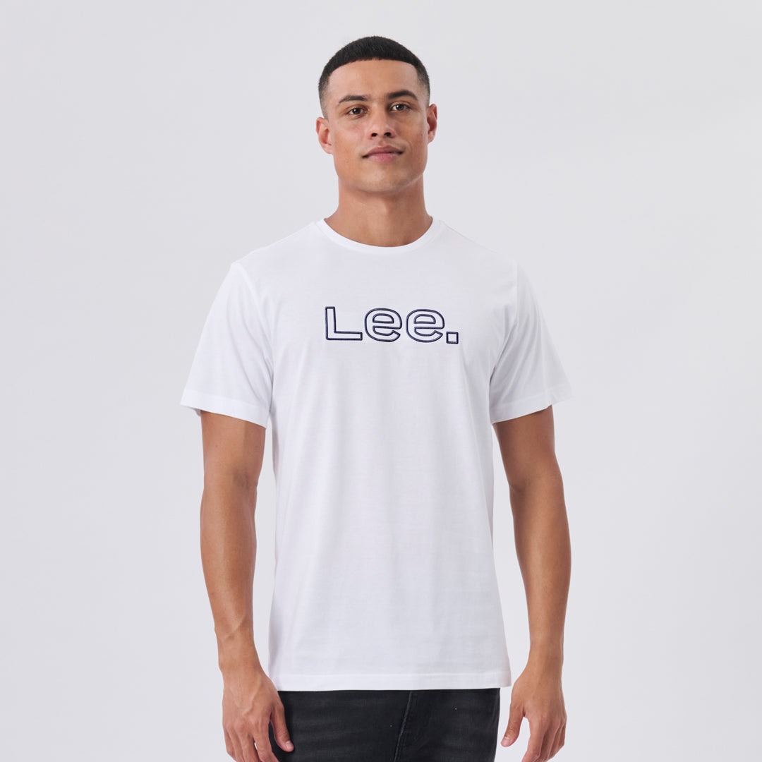 LEE EMB T-SHIRT IN WHITE