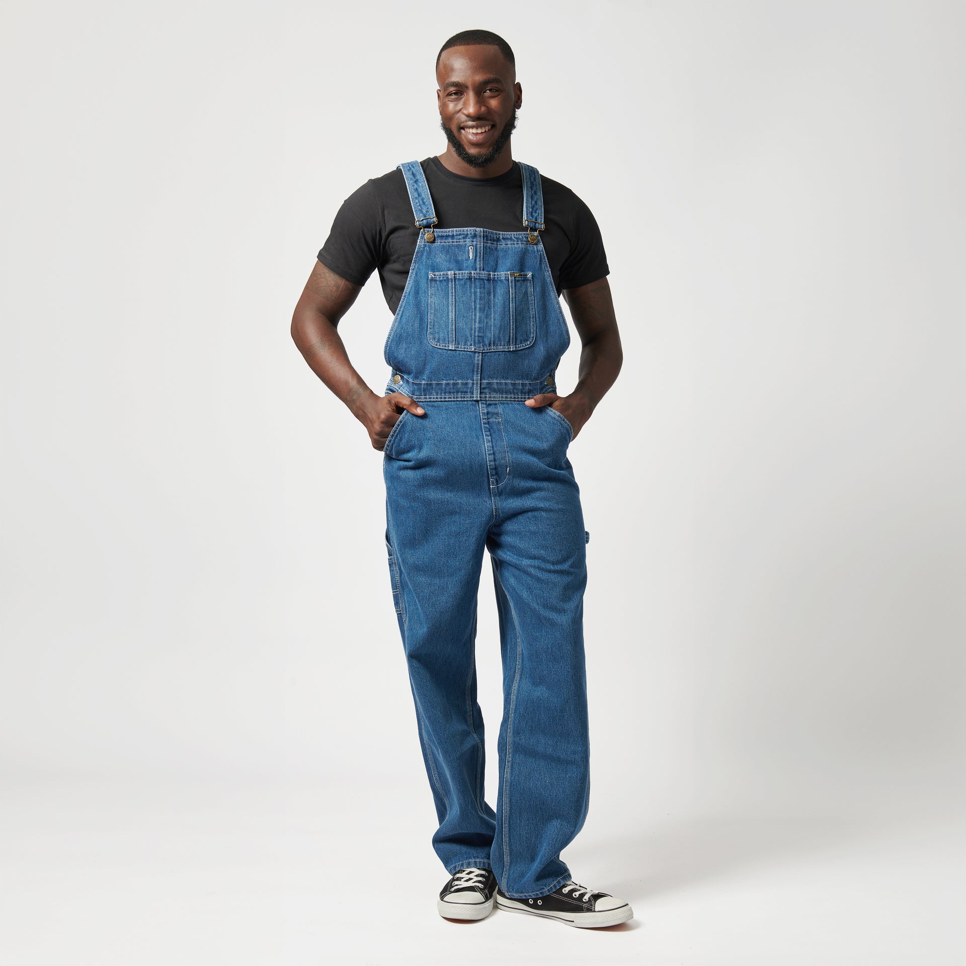 DENIM DUNGAREE IN MID SHADE