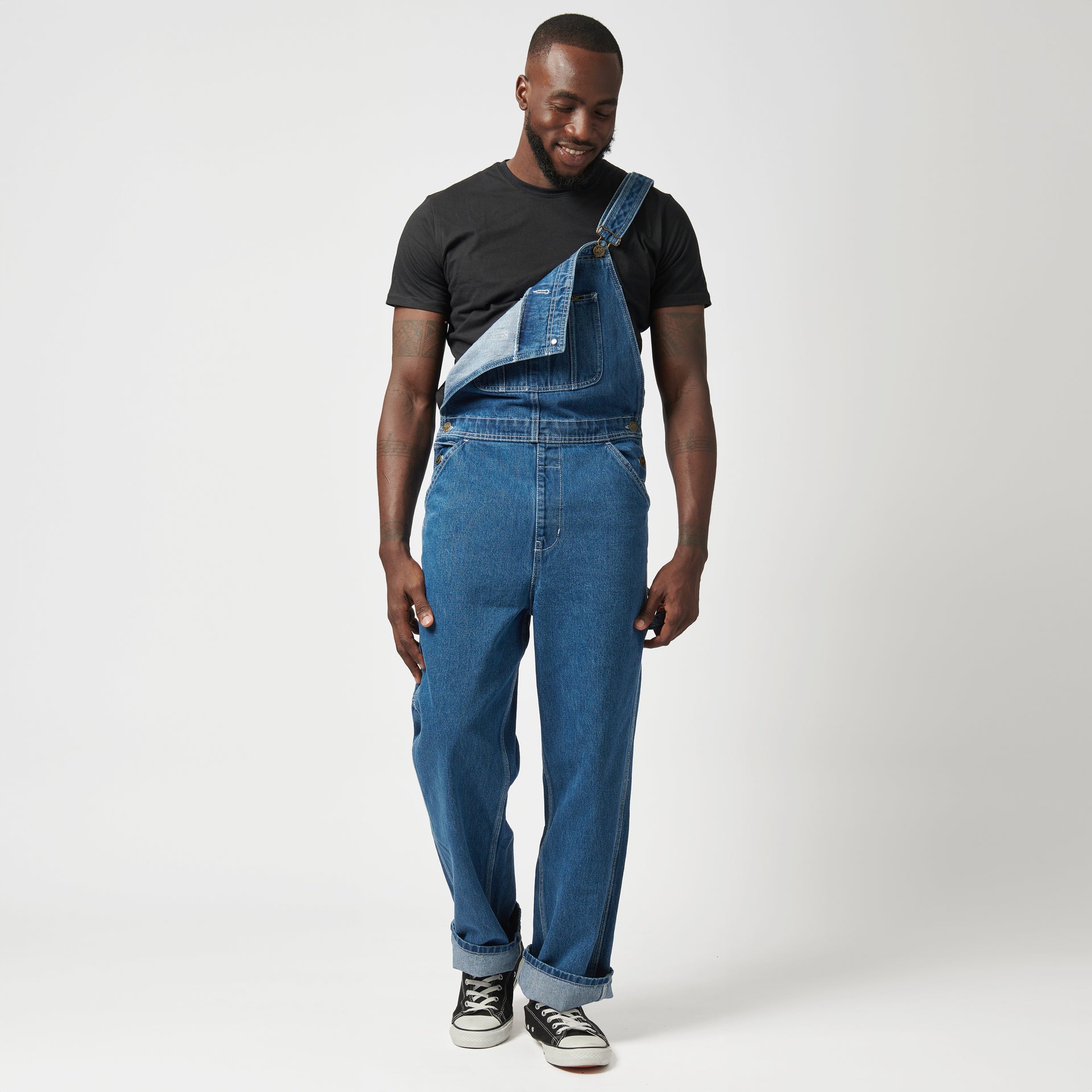 DENIM DUNGAREE IN MID SHADE