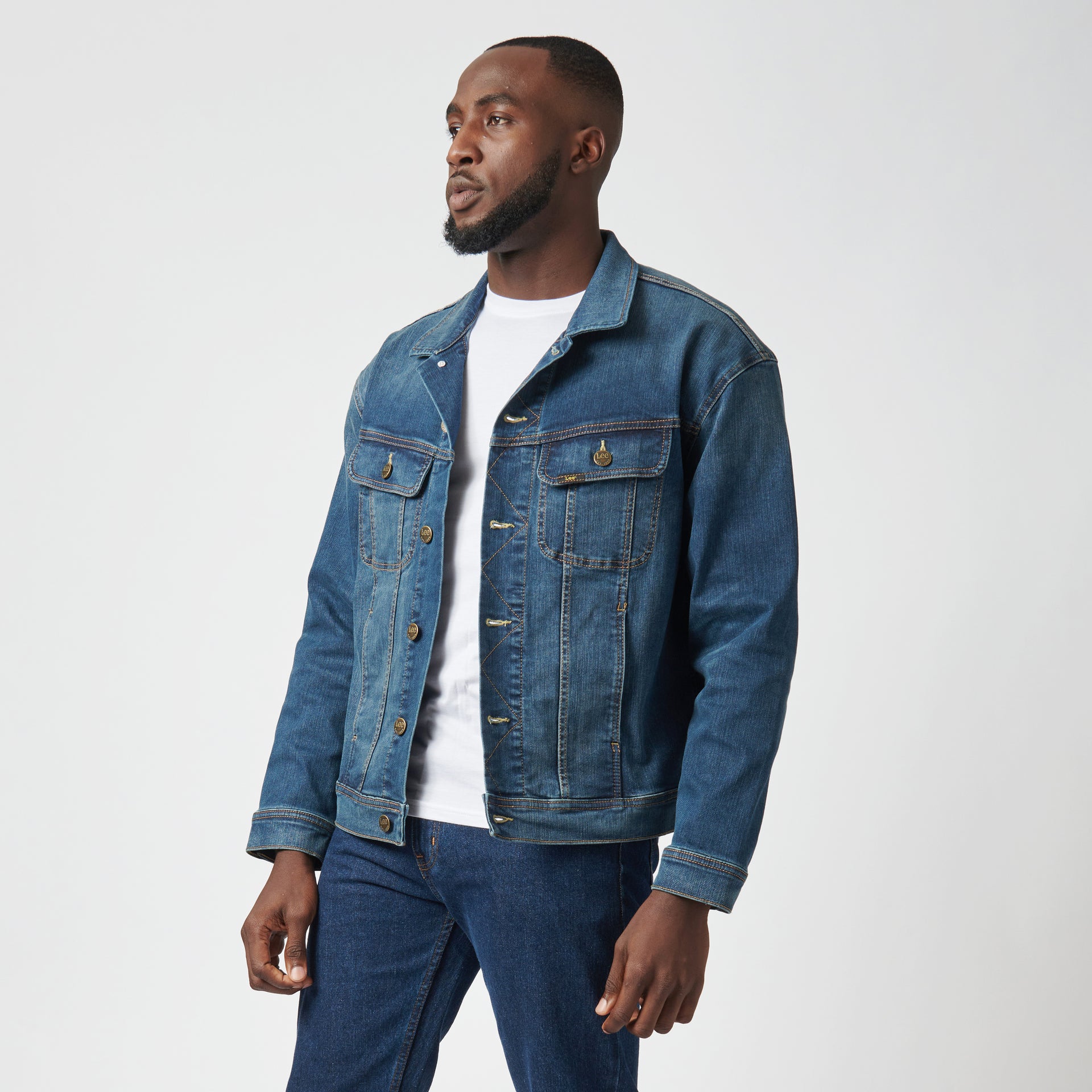 RIDER DENIM JACKET IN MID SHADE