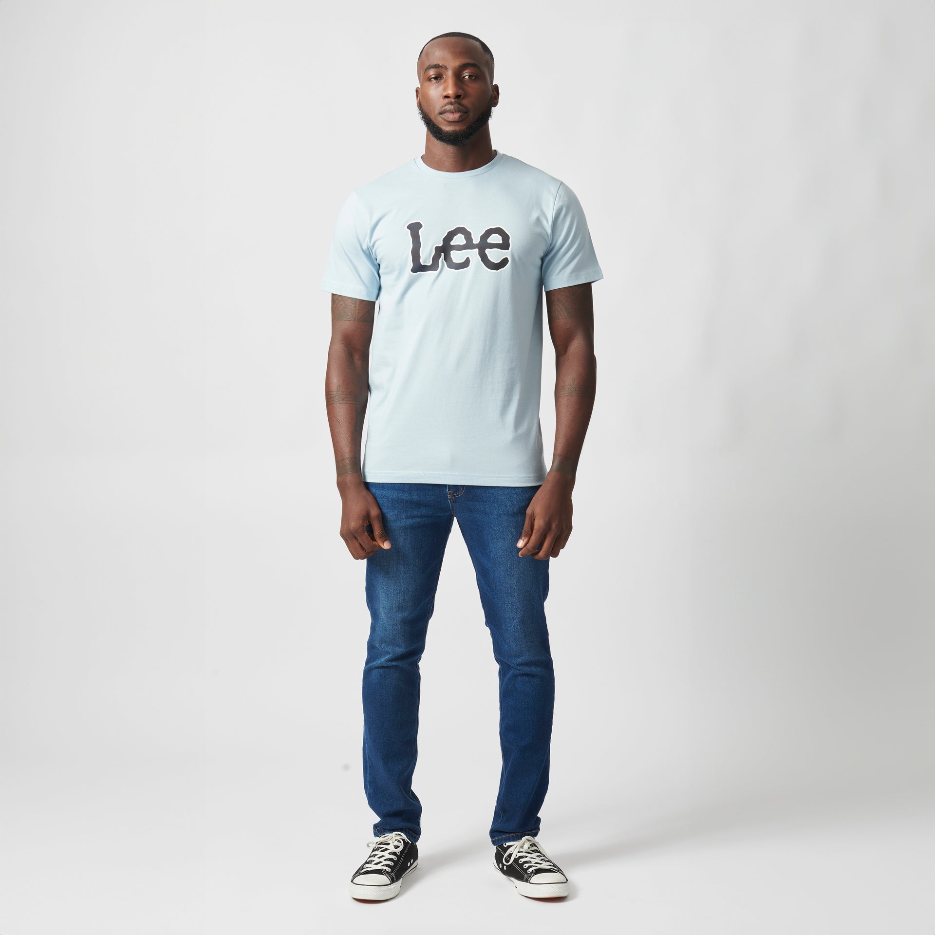 LARGE LOGO T-SHIRT IN PALE BLUE