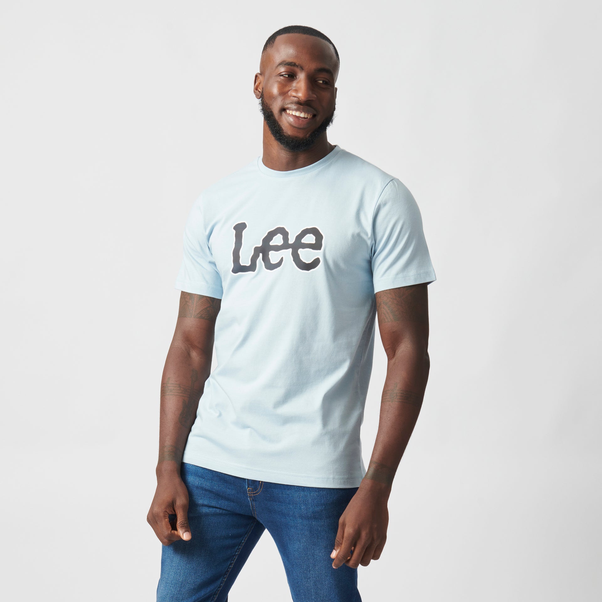 LARGE LOGO T-SHIRT IN PALE BLUE