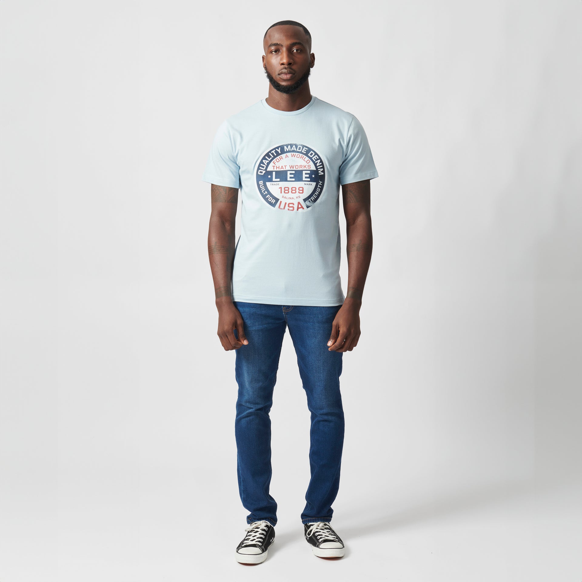 WORKS T-SHIRT IN PALE BLUE