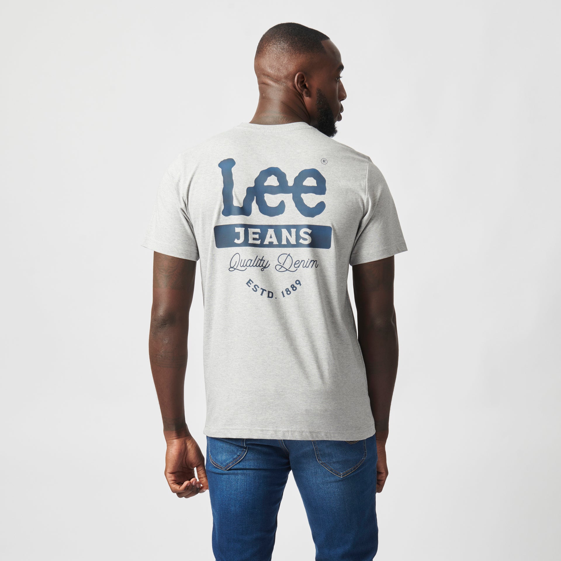 QUALITY DENIM T-SHIRT IN GREY MELANGE