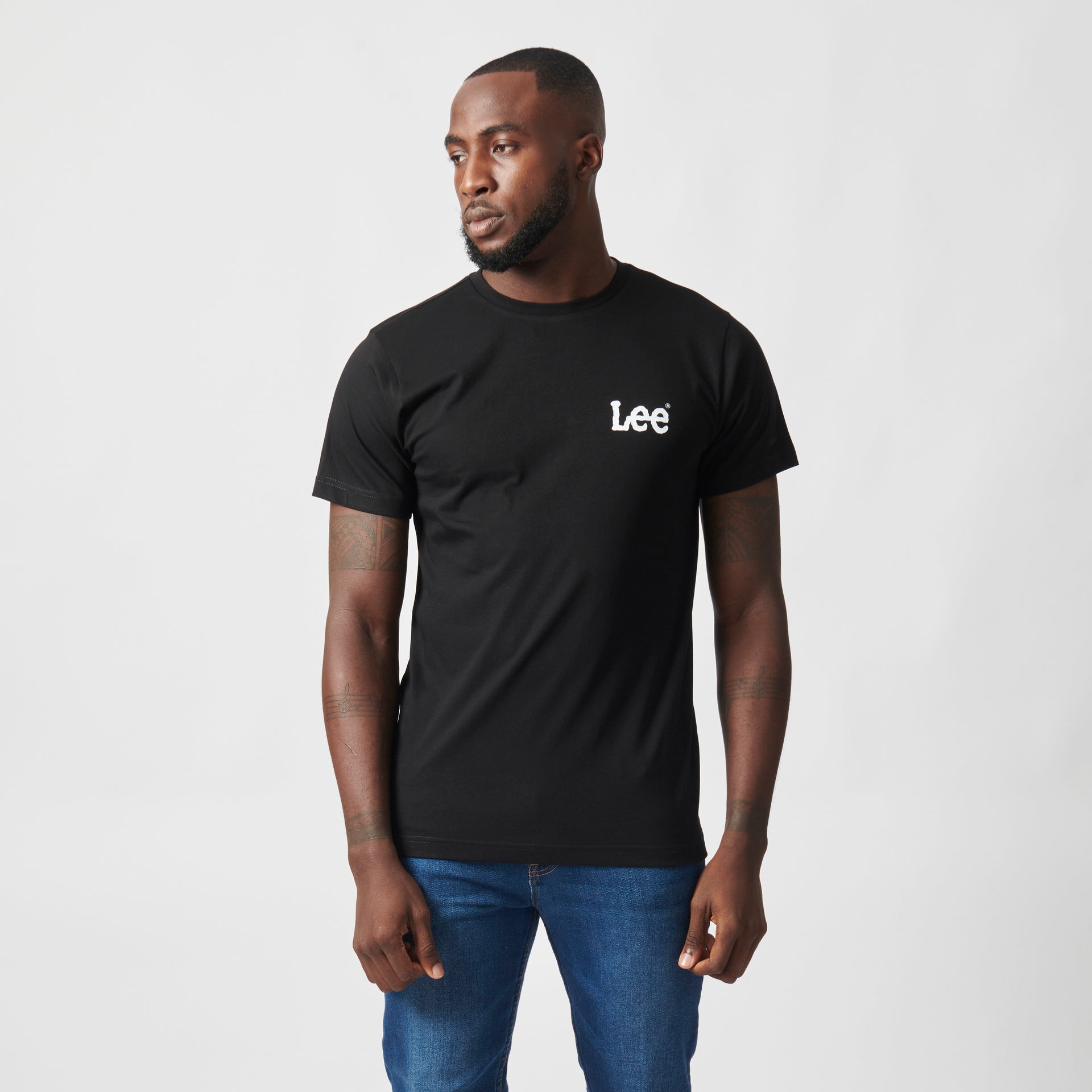QUAILTY DENIM T-SHIRT IN BLACK