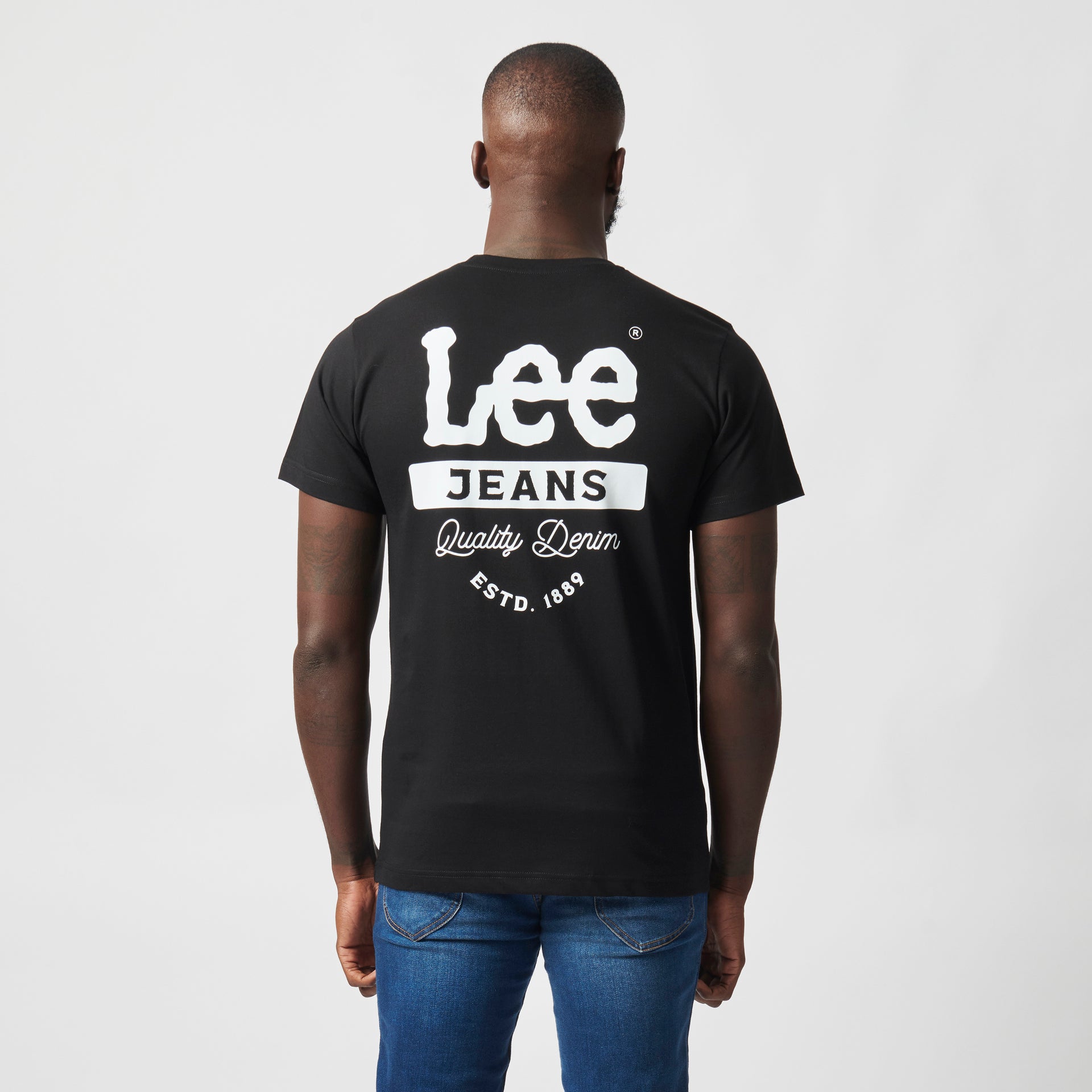 QUAILTY DENIM T-SHIRT IN BLACK