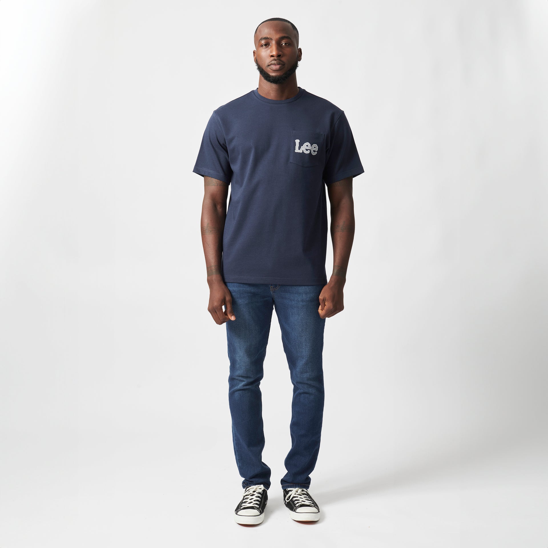 LEE POCKET T-SHIRT IN SUMMIT NAVY