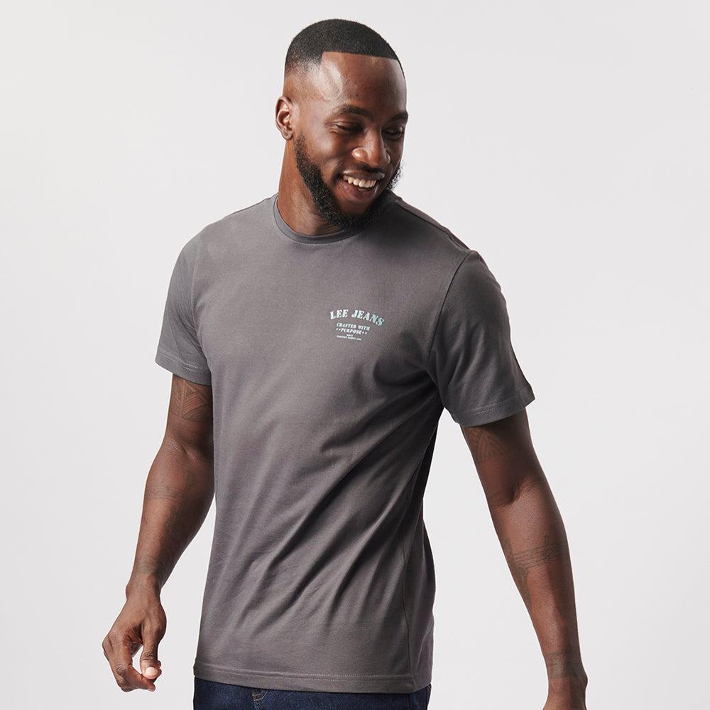 CRAFTED T-SHIRT IN ASPHALT GREY