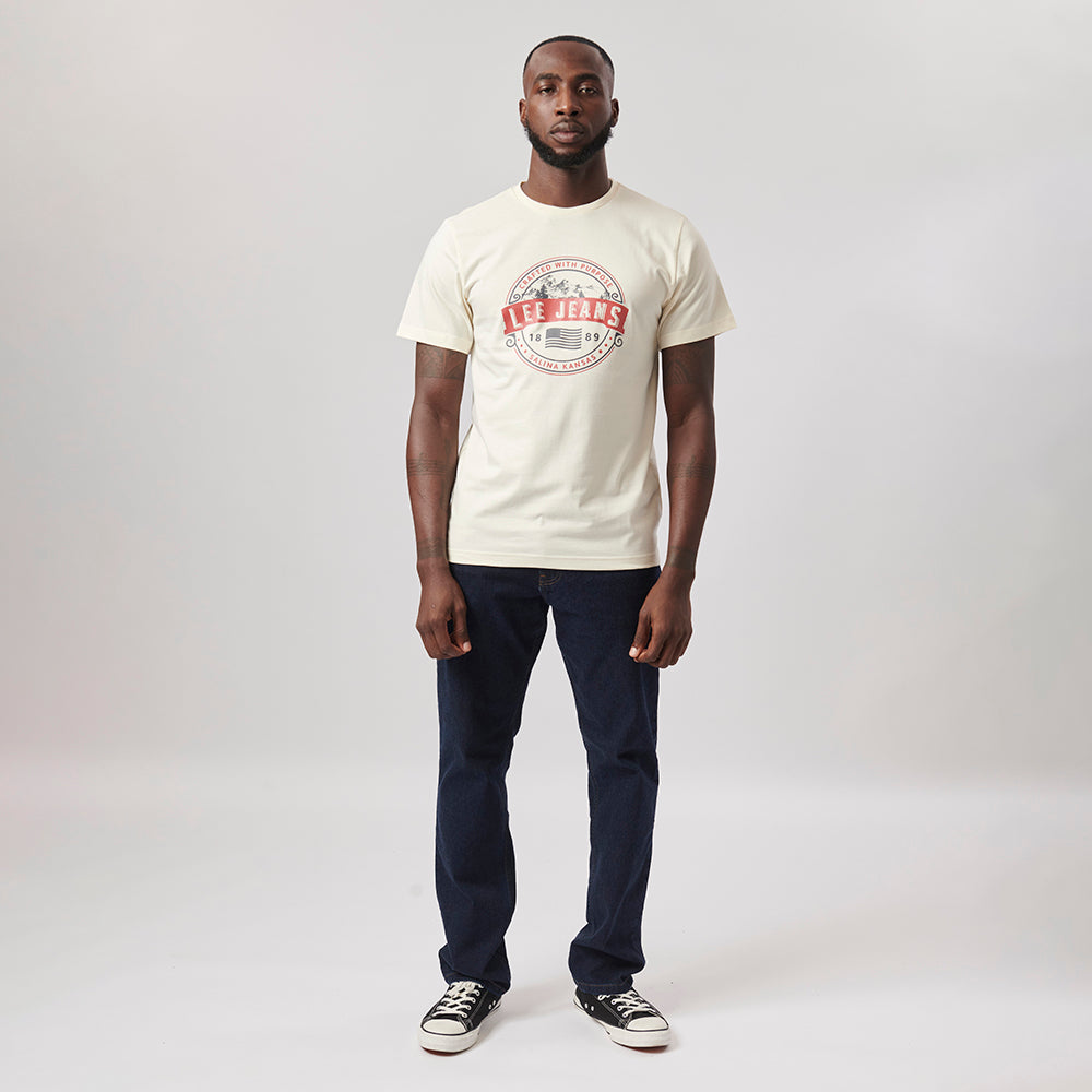 CRAFTED WITH PURPOSE T-SHIRT IN WHITE DUNE