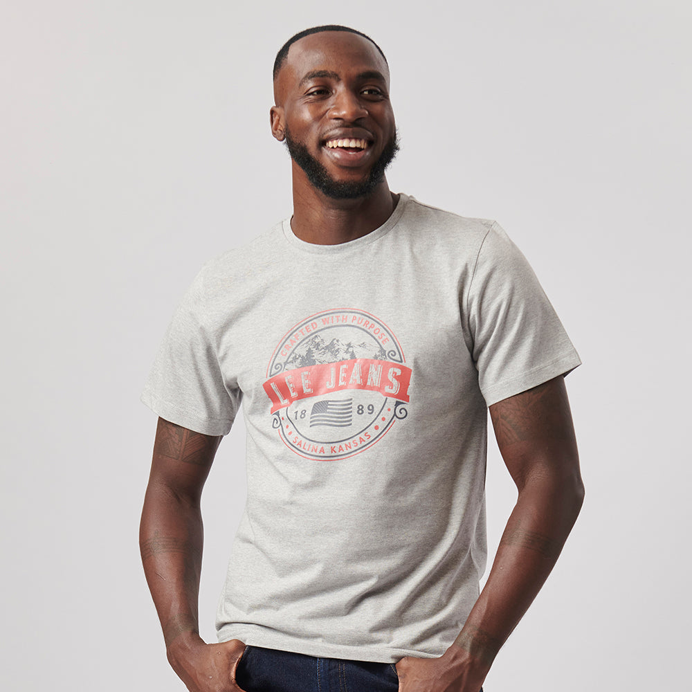 CRAFTED WITH PURPOSE T-SHIRT IN GREY MELANGE
