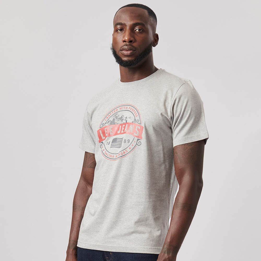 CRAFTED WITH PURPOSE T-SHIRT IN GREY MELANGE