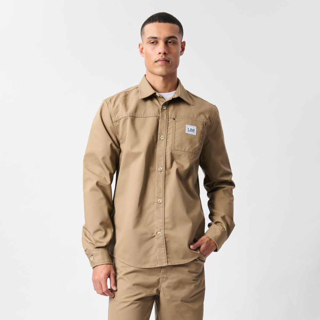 LEE TWILL SHIRT IN STONE