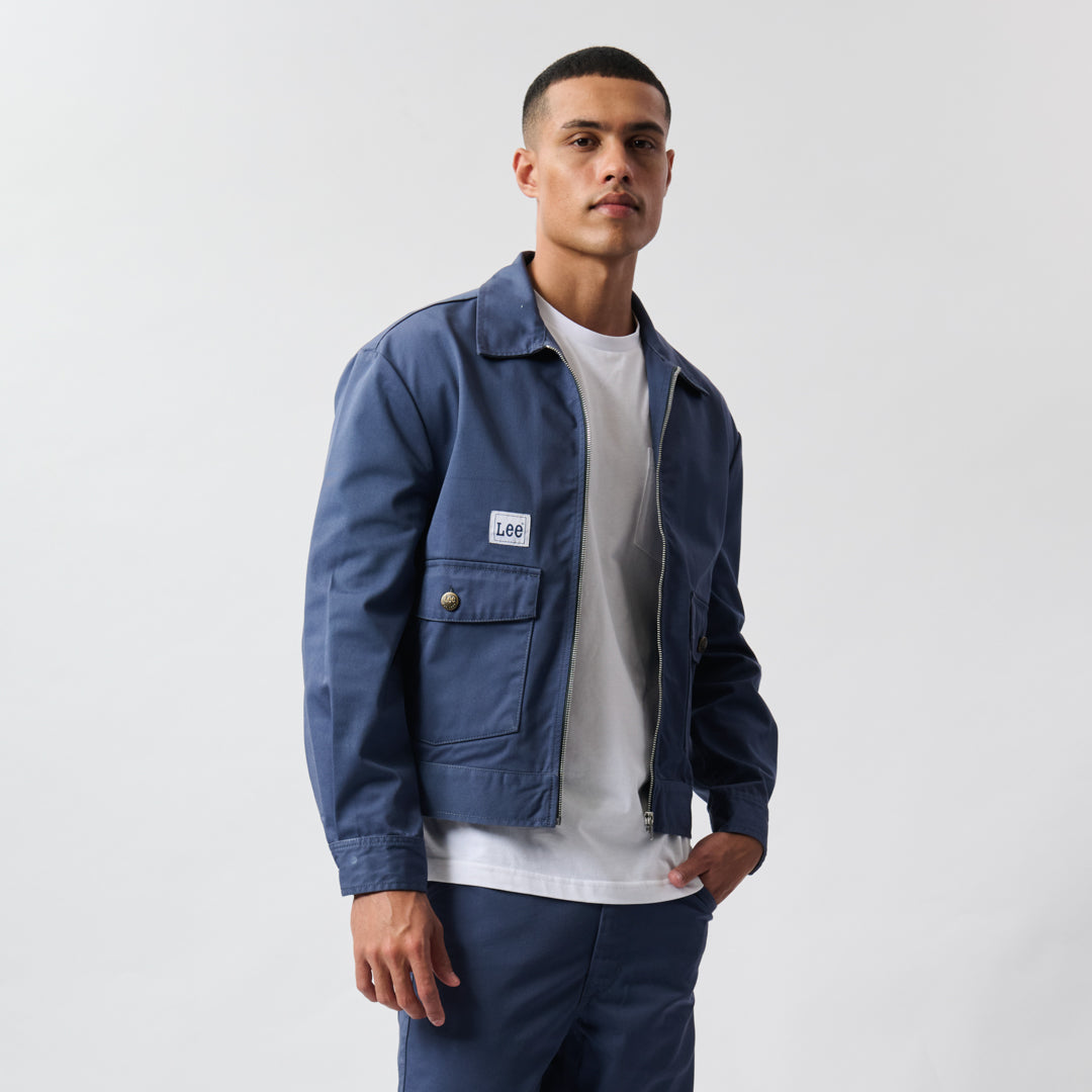 LOGO TWILL JACKET IN AIRFORCE