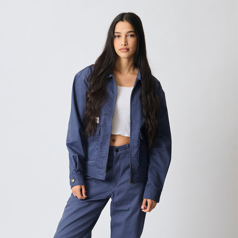 LOGO TWILL JACKET IN AIRFORCE